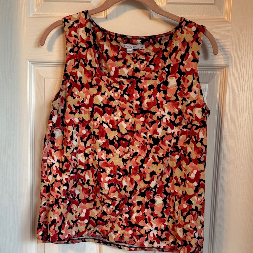 Chico's Vibrant Red and Black Tank Top